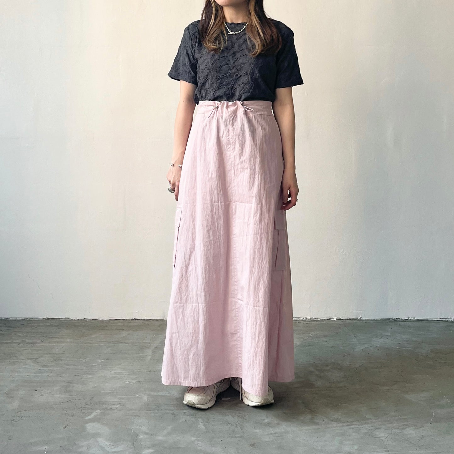 SK15- windbreaker skirt | White | Grey | Pink