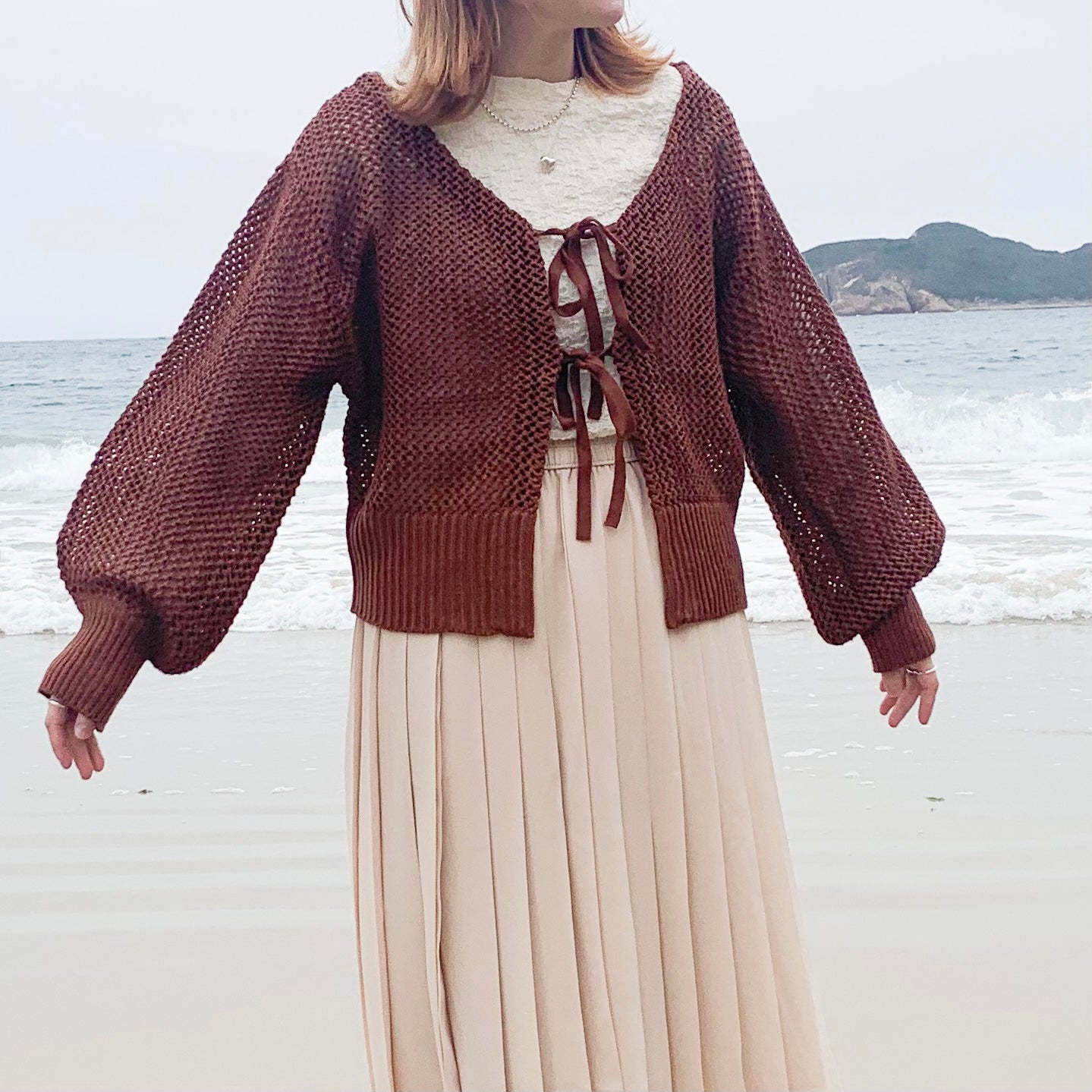2 way bow knitted Cardigan