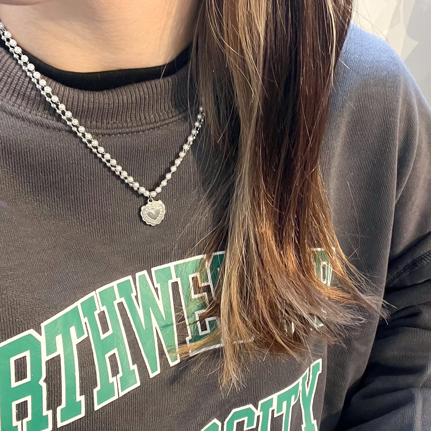 AC32- Heart Double Necklace