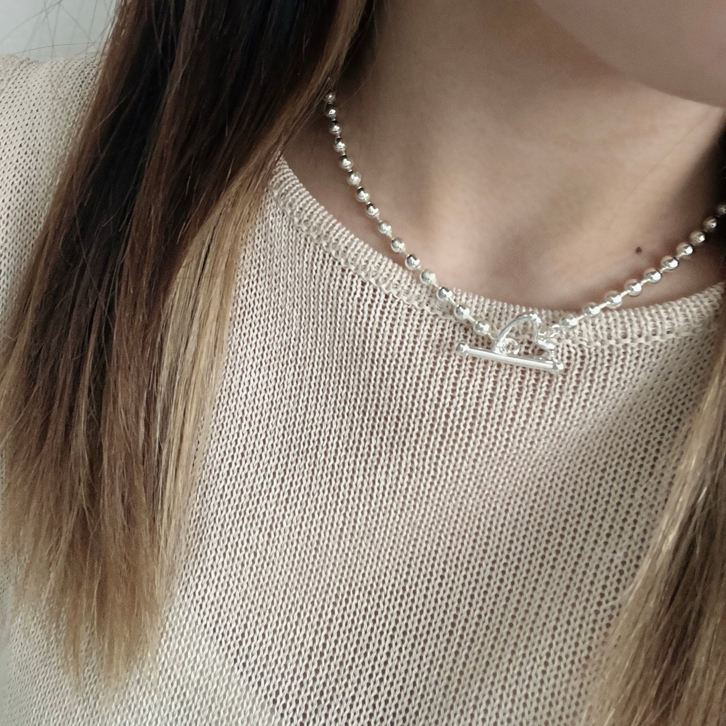 AC12- Heart Ball Ball Necklace