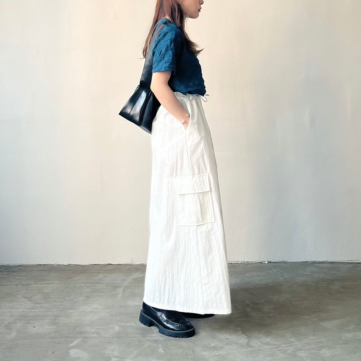 SK15- windbreaker skirt | White | Grey | Pink