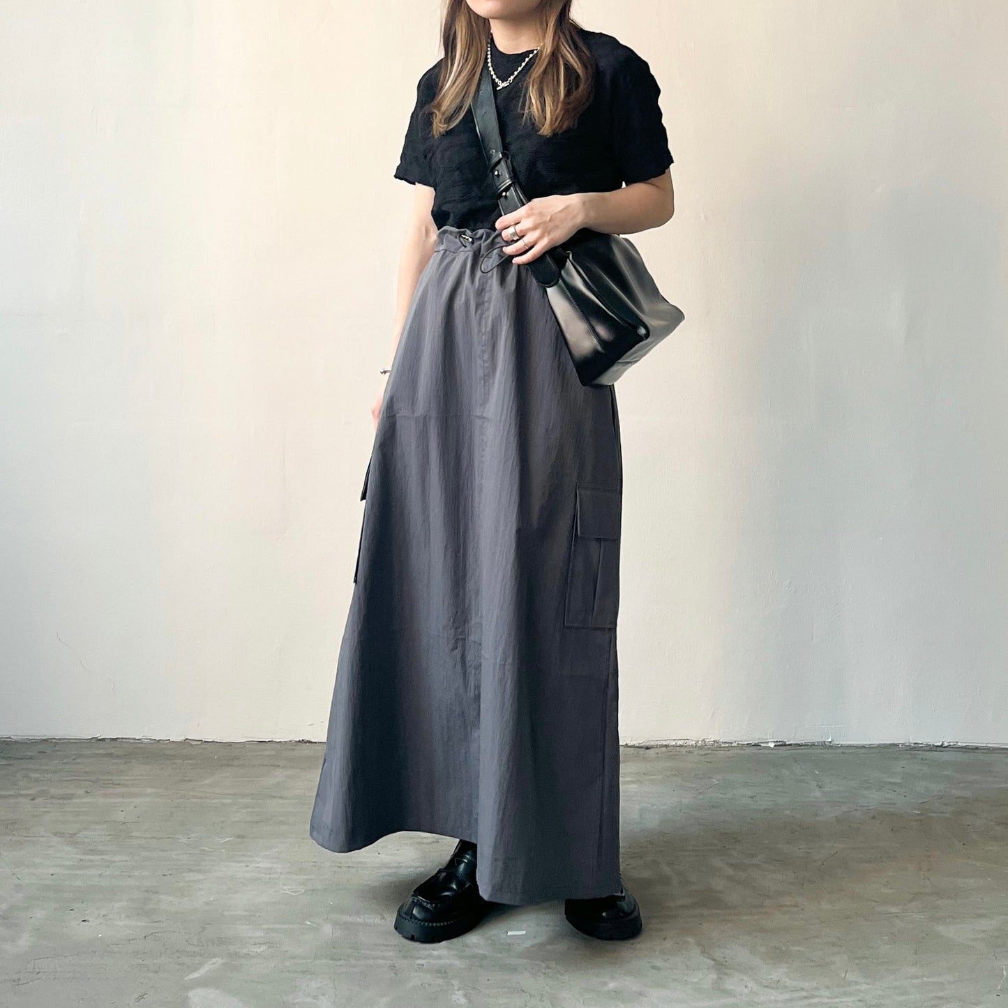SK15- windbreaker skirt | White | Grey | Pink