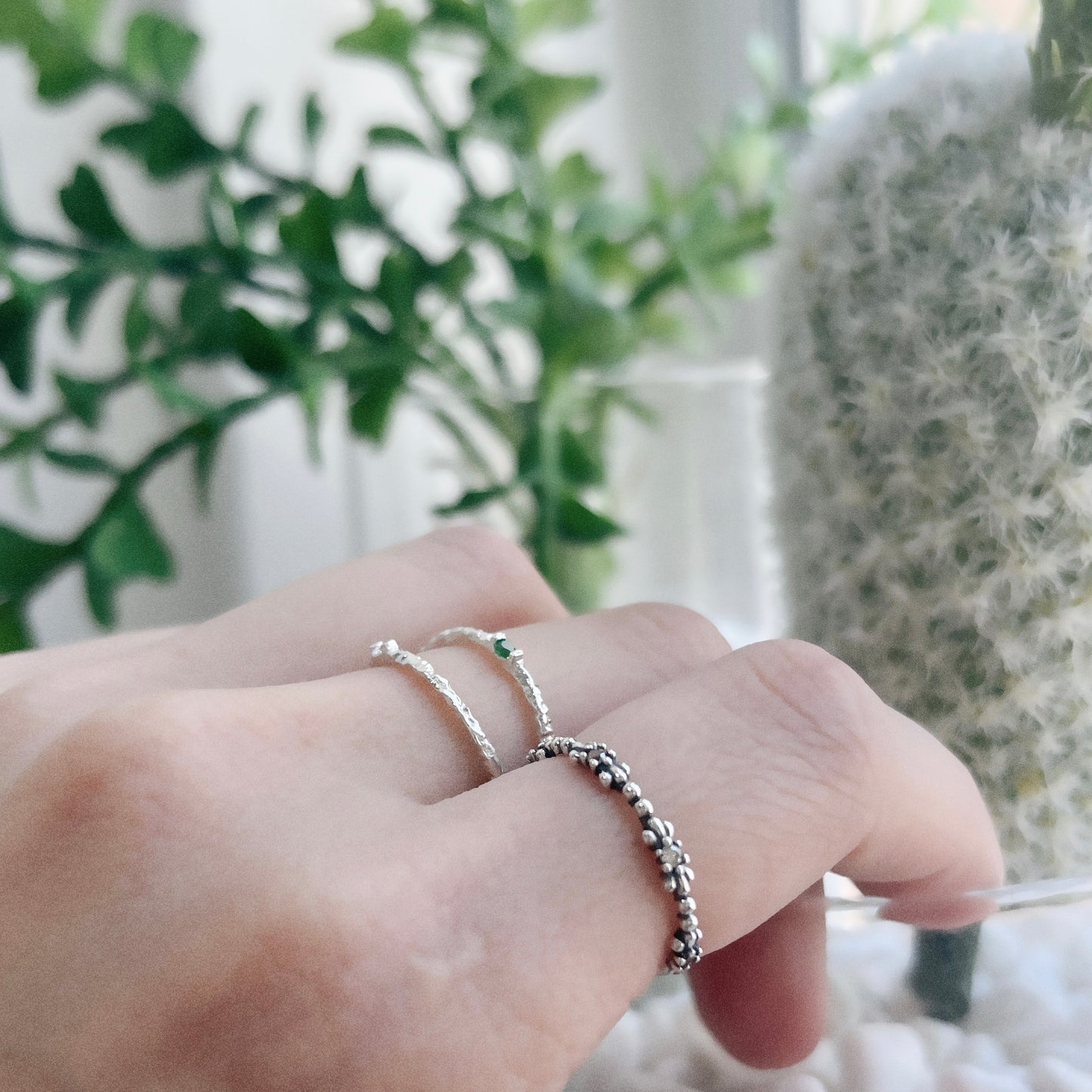 S925 Small Crystal Ring