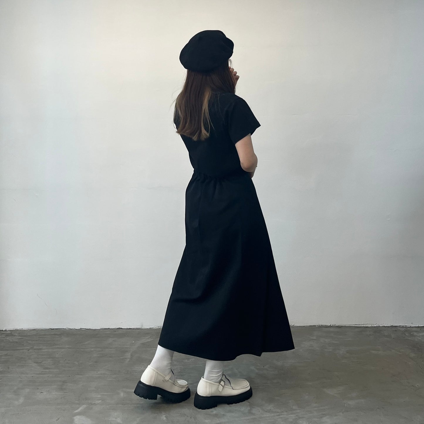 SK18- Pleated Skirt | Grey | Black