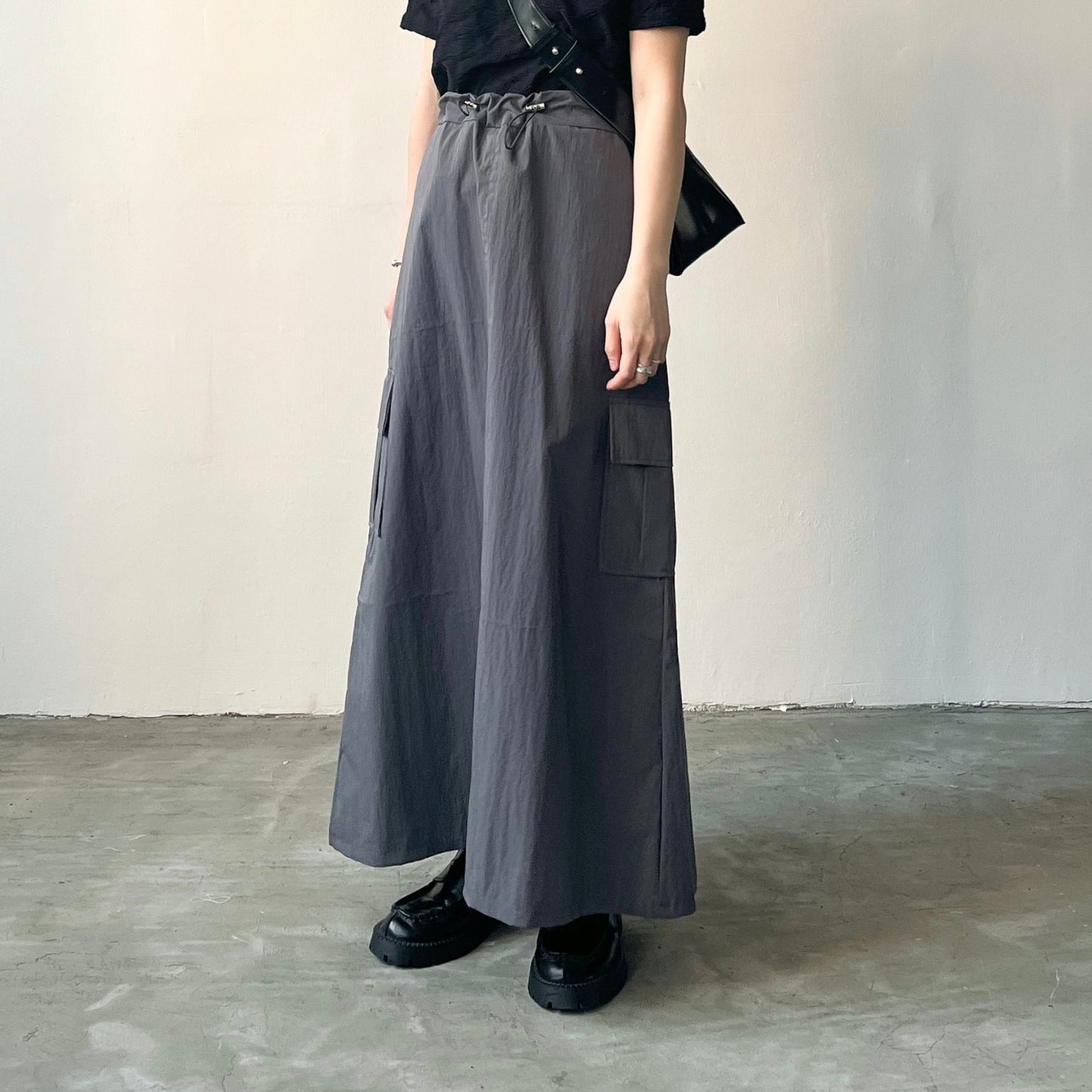 SK15- windbreaker skirt | White | Grey | Pink