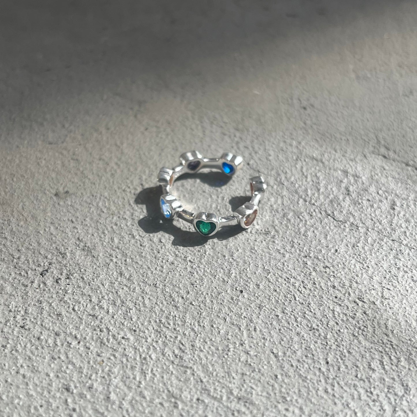 AC33- S925 Crystal Heart Ring