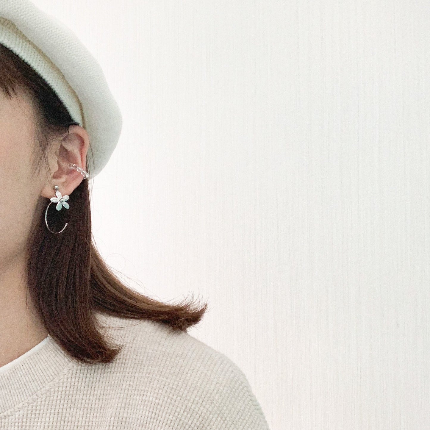 透明珠珠 ear cuff
