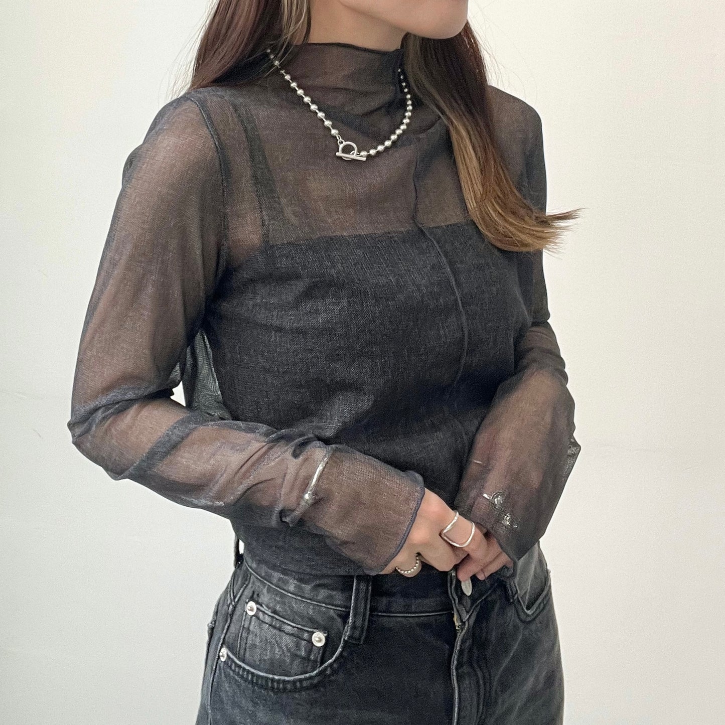 熱賣回歸! TP101- See-through Top | Black | Blue | Brown | Green | Purple