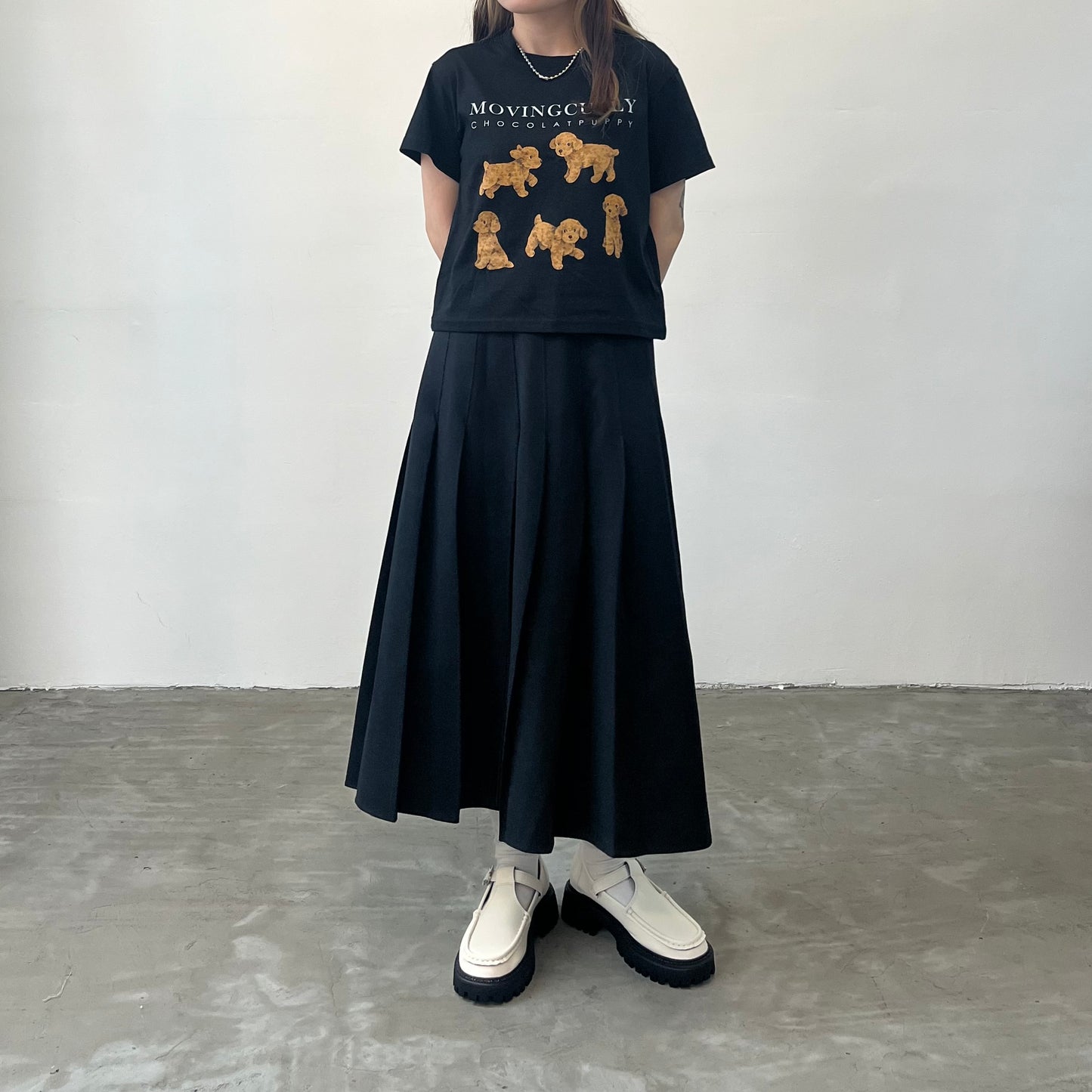 SK18- Pleated Skirt | Grey | Black