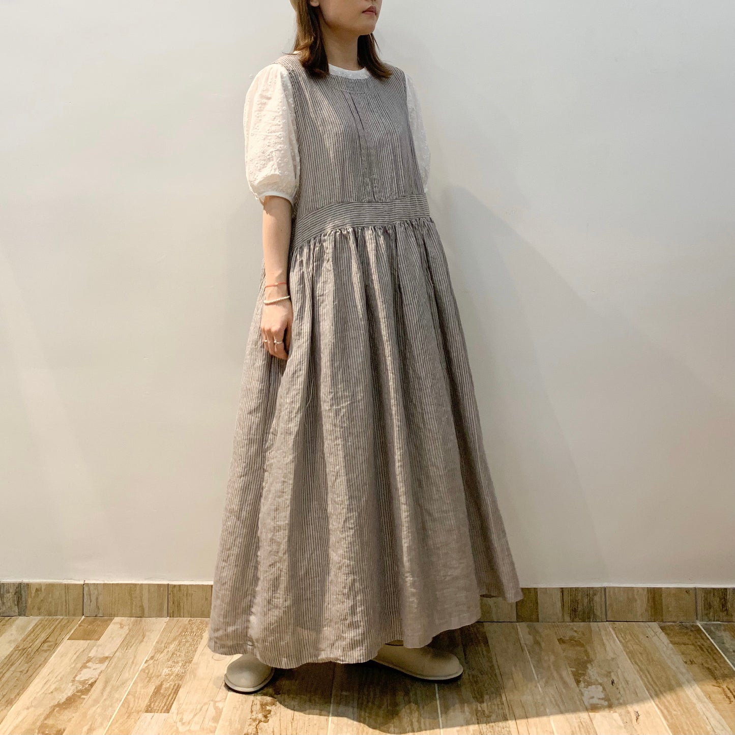 2 Way Ribbon Stripe Linen One Piece