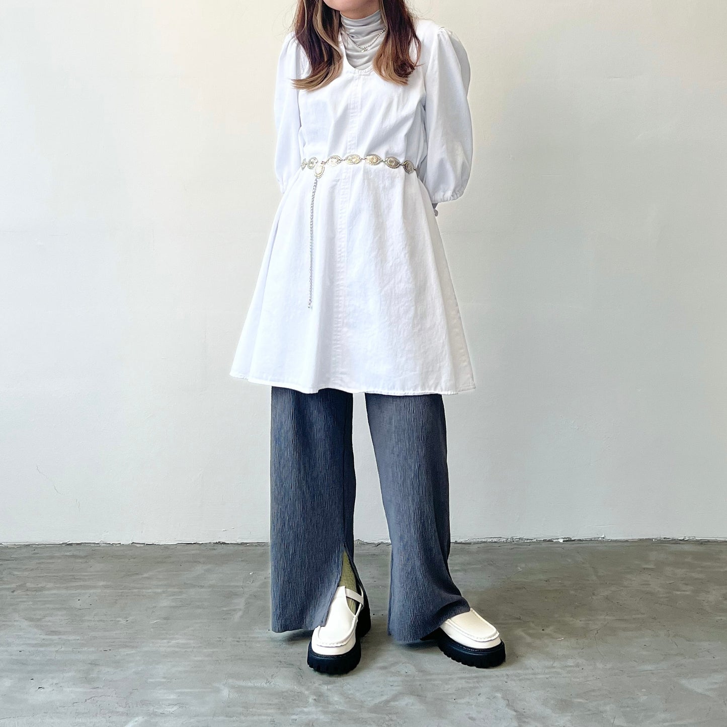 OP14- Ribbon Sleeve One Piece | White | Black