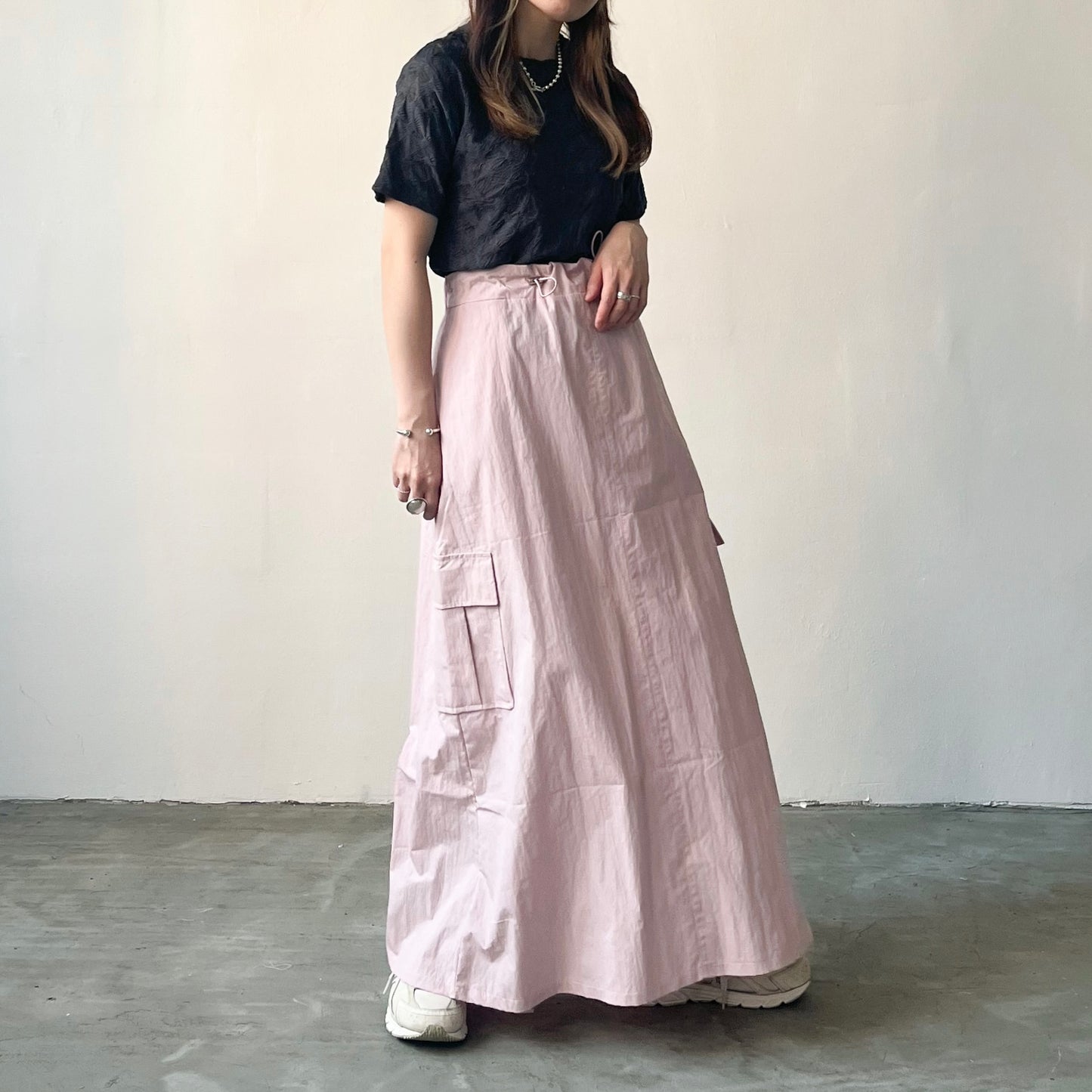SK15- windbreaker skirt | White | Grey | Pink