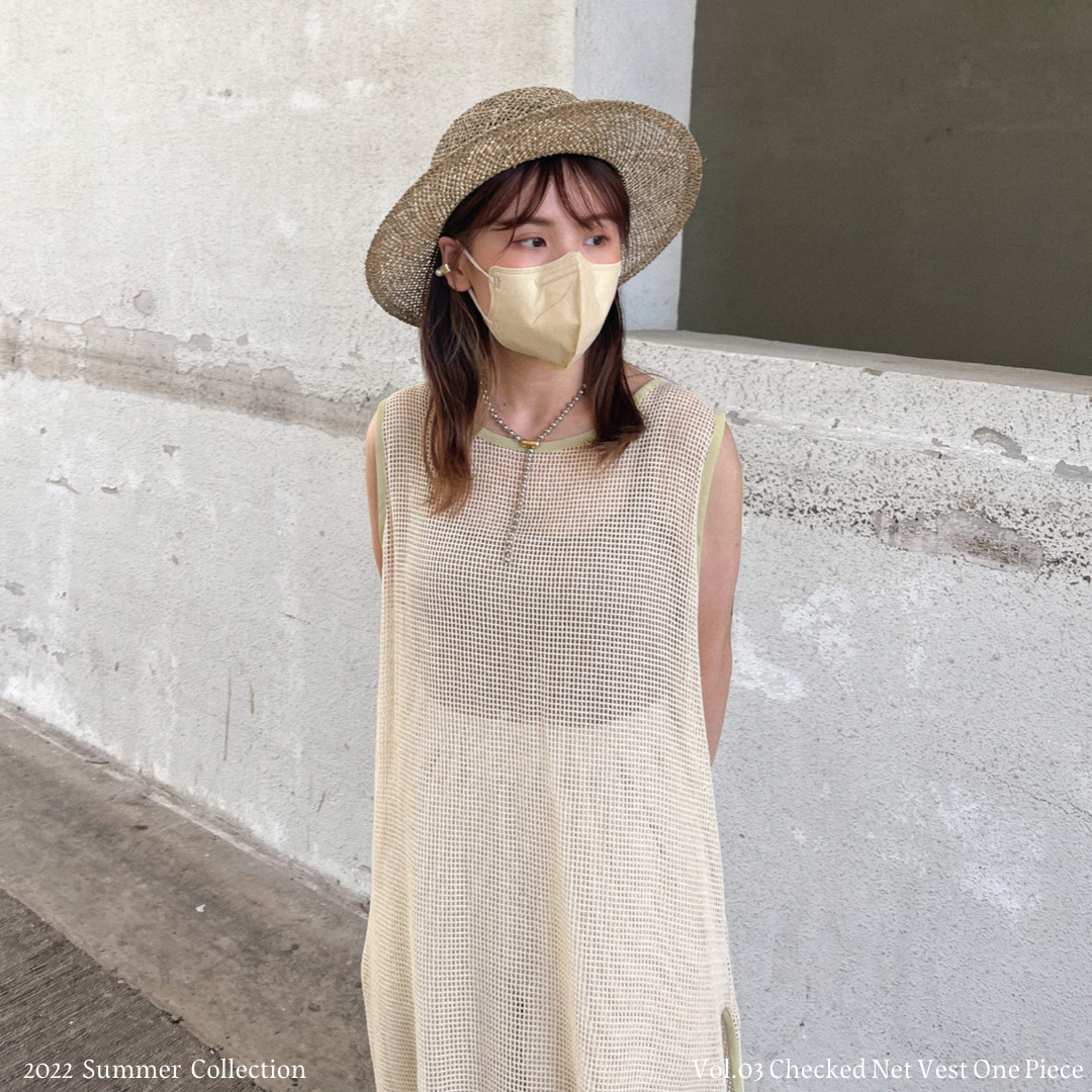 Vol.03 Checked Net Vest One Piece