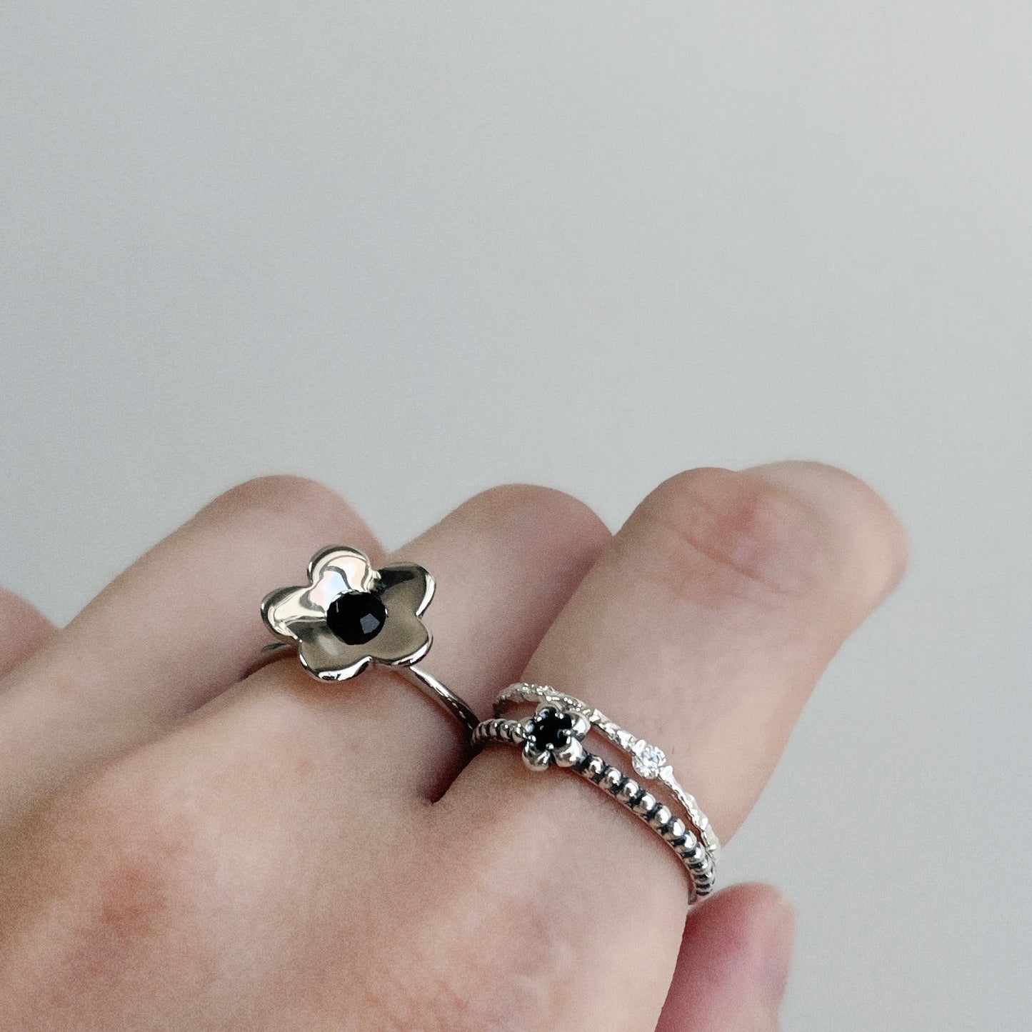 S925 Small Crystal Ring