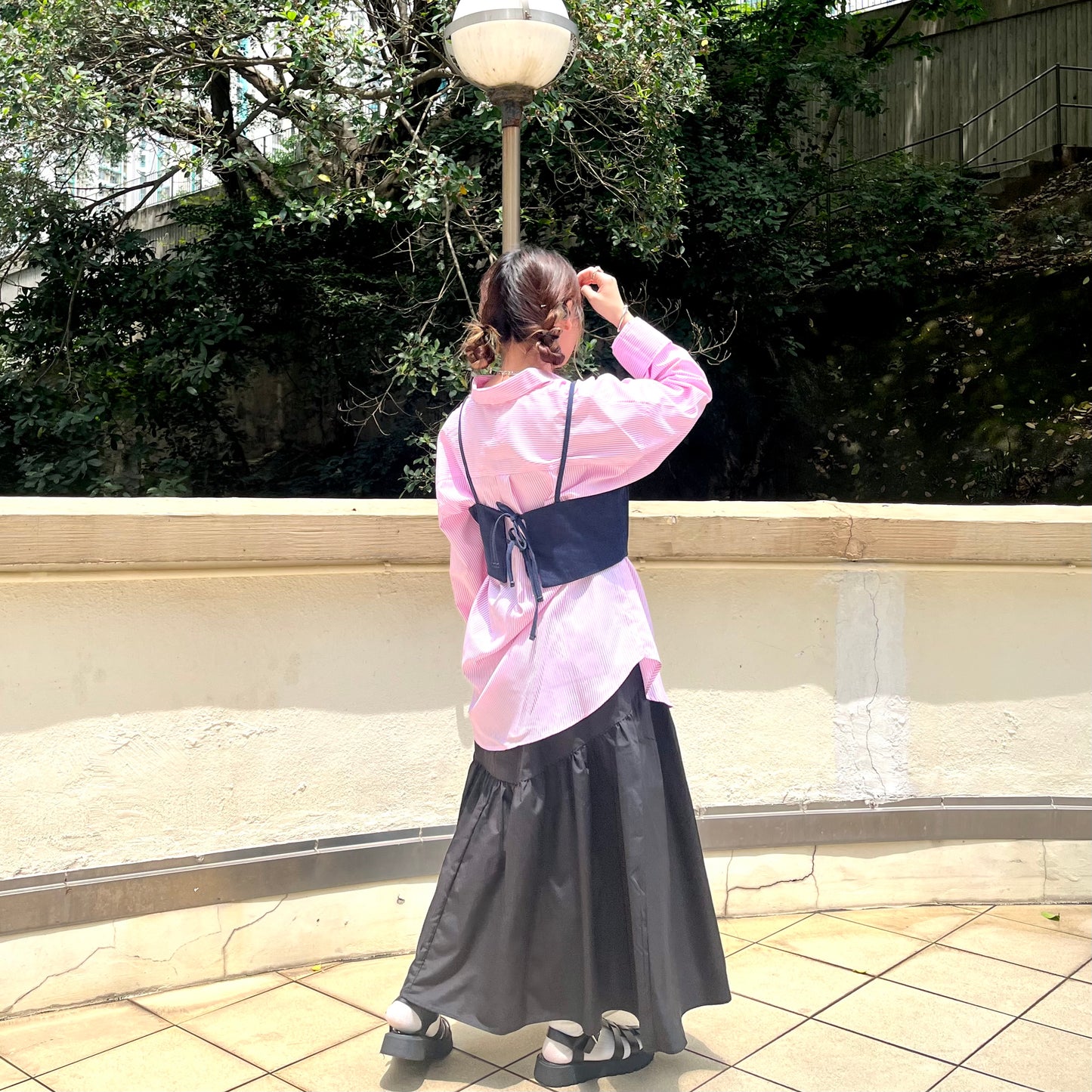 TP127- Button Shirt | Pink | Green