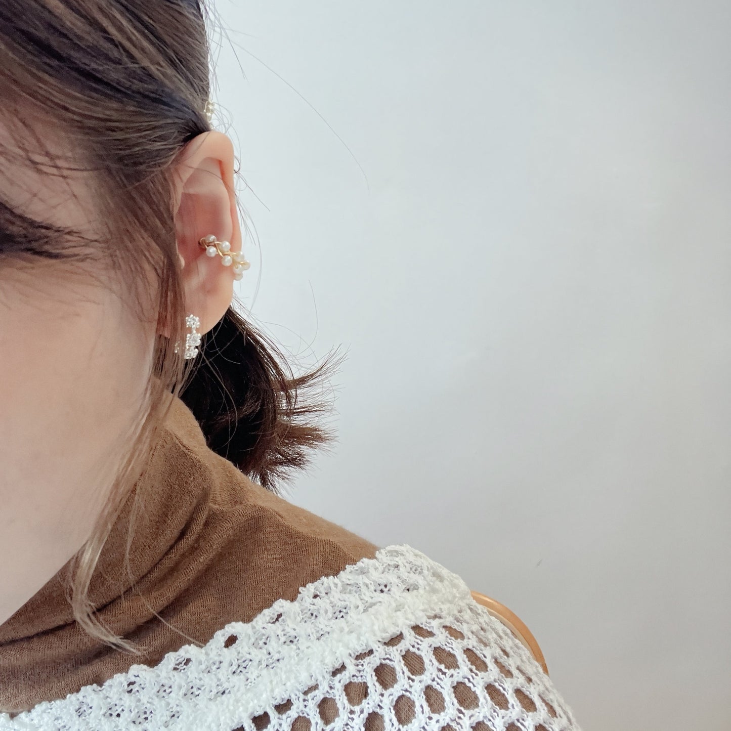 Double Pear Round Ear Cuff