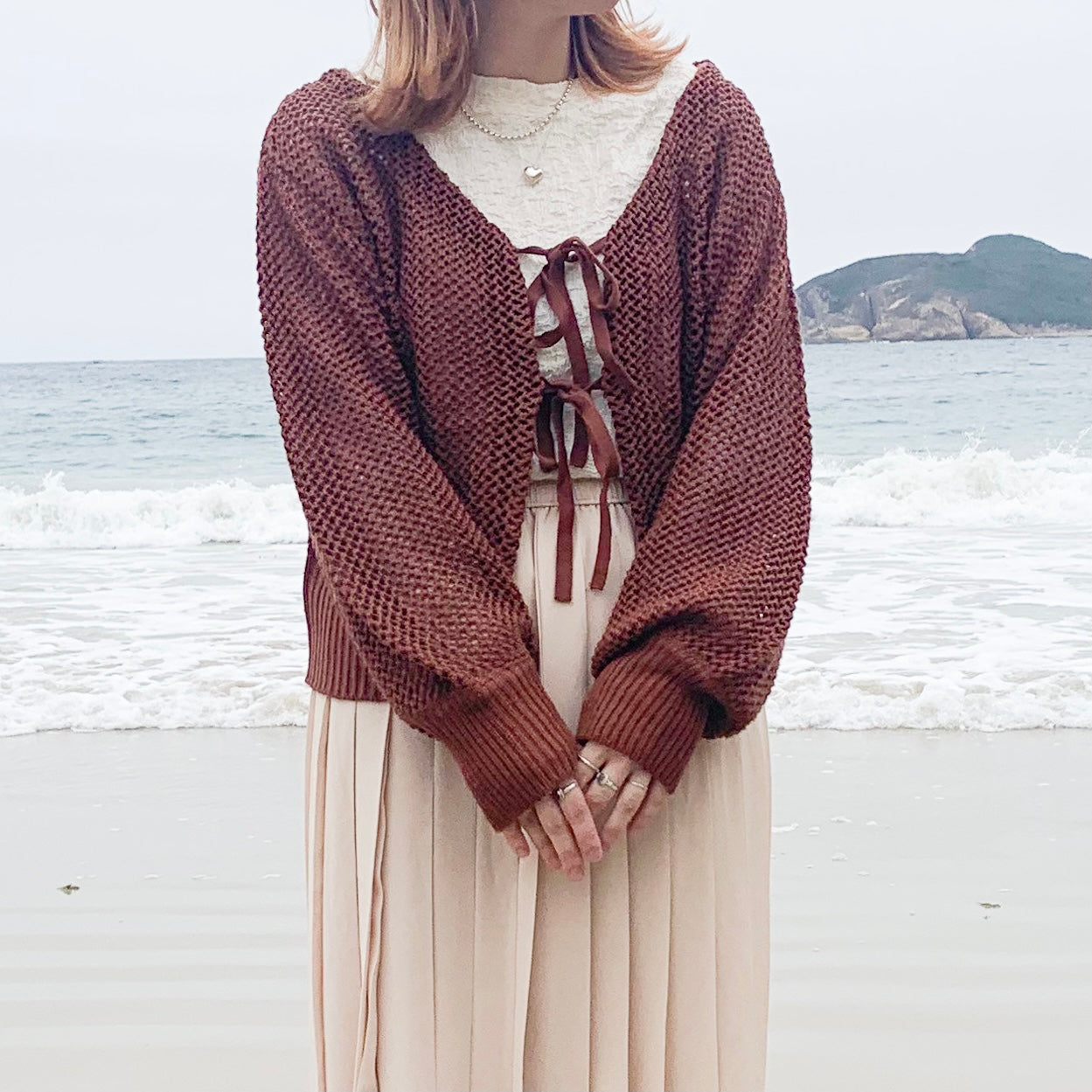 2 way bow knitted Cardigan