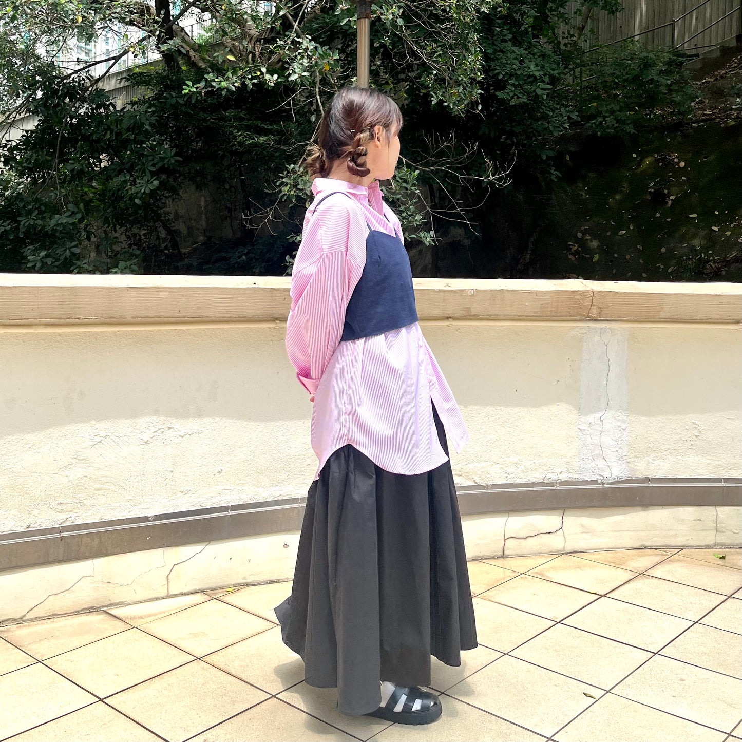 TP127- Button Shirt | Pink | Green