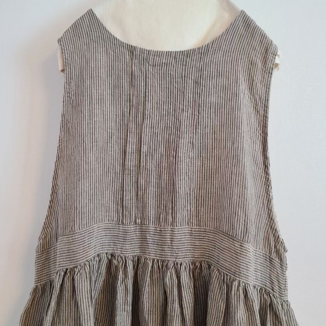 2 Way Ribbon Stripe Linen One Piece