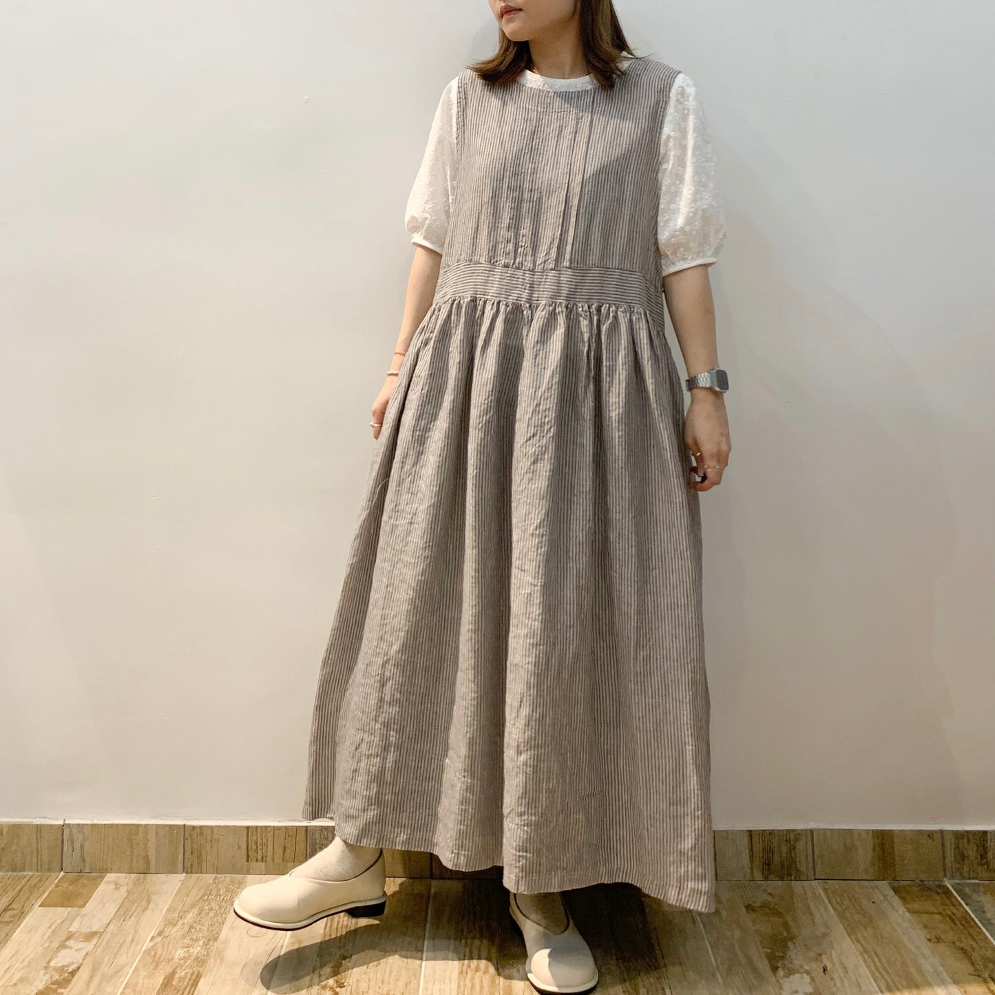 2 Way Ribbon Stripe Linen One Piece