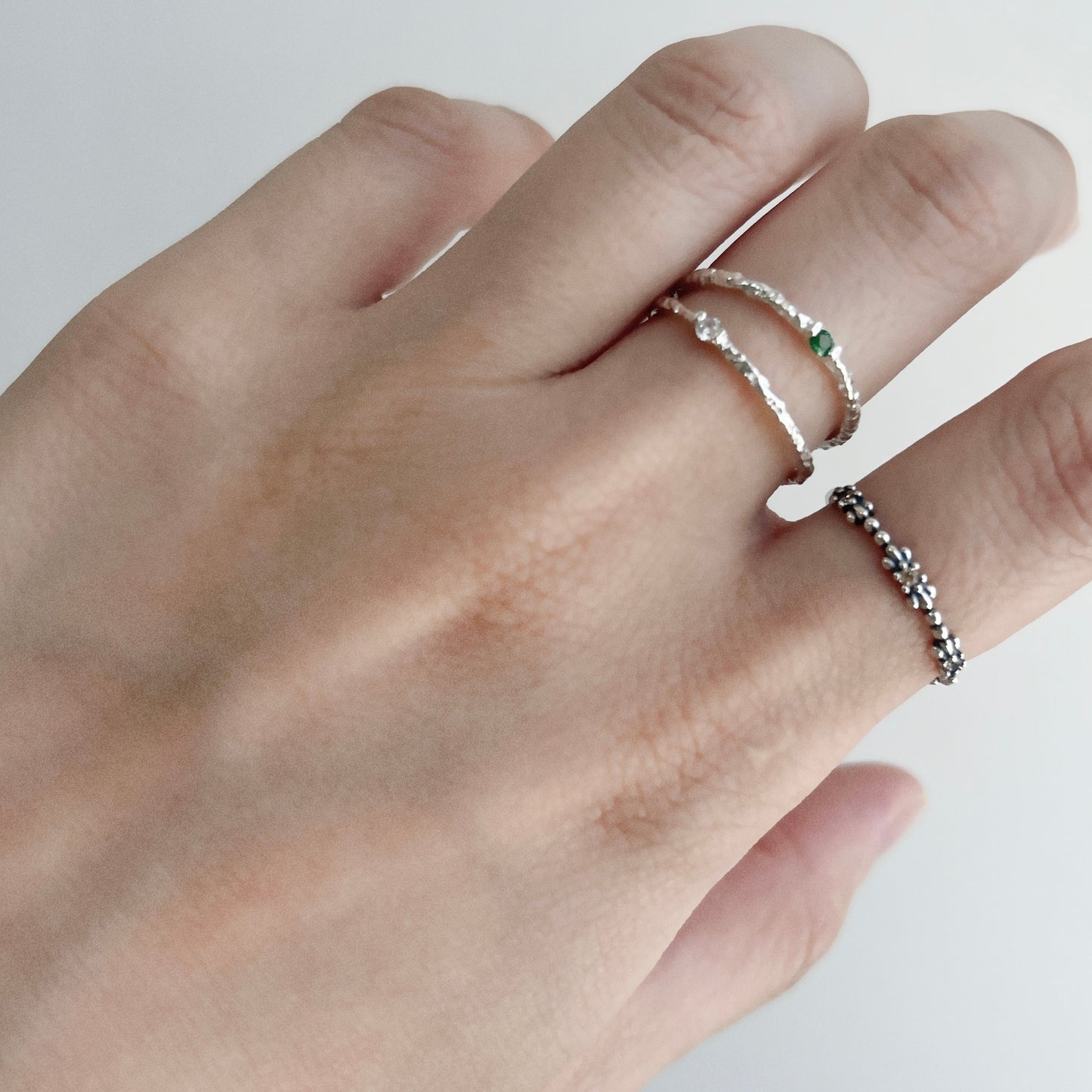 S925 Small Crystal Ring