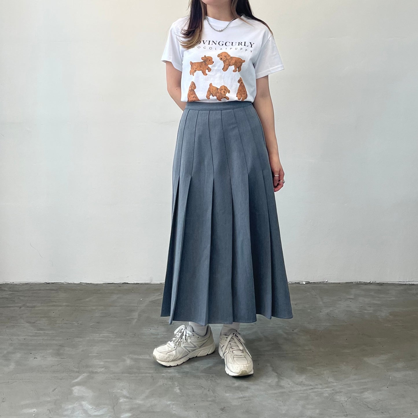 SK18- Pleated Skirt | Grey | Black