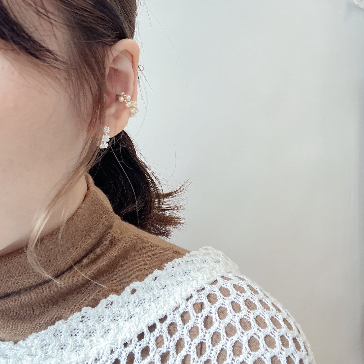 Double Pear Round Ear Cuff