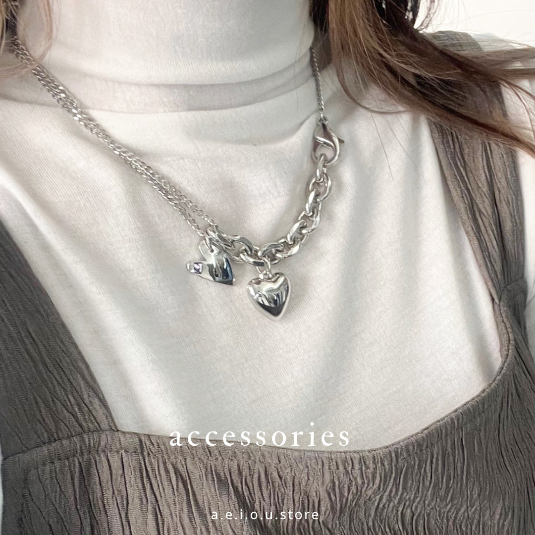 AC25- Heart Chunky Necklace