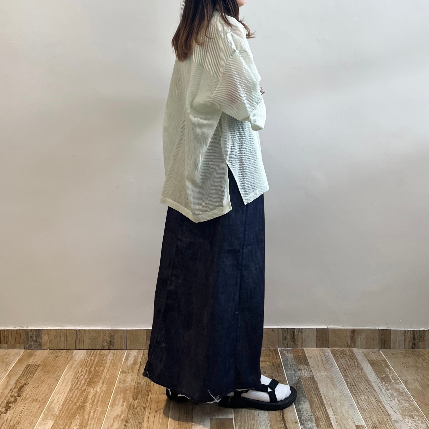Stripe Short Sleeve Big Shirt