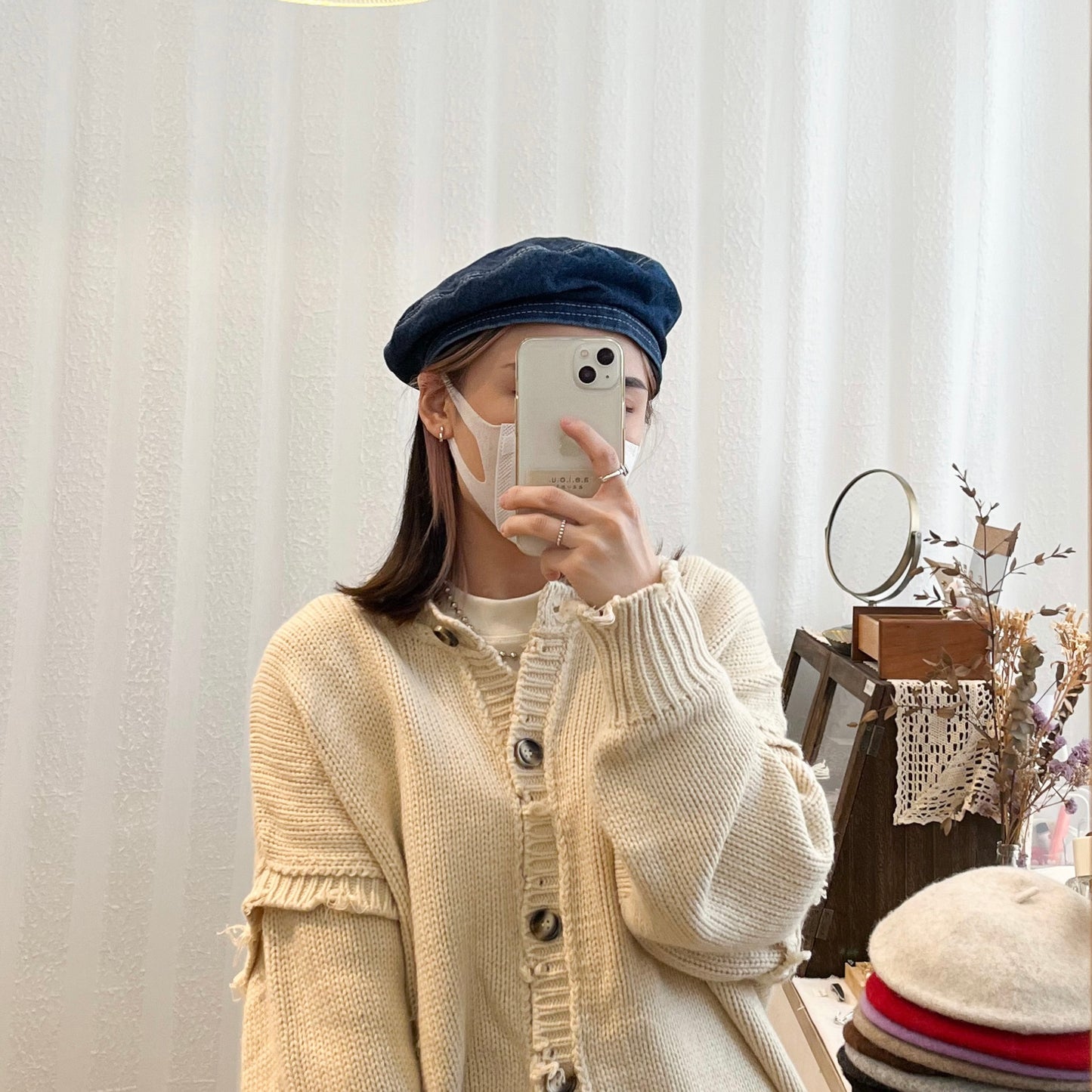 H02- Denim Beret