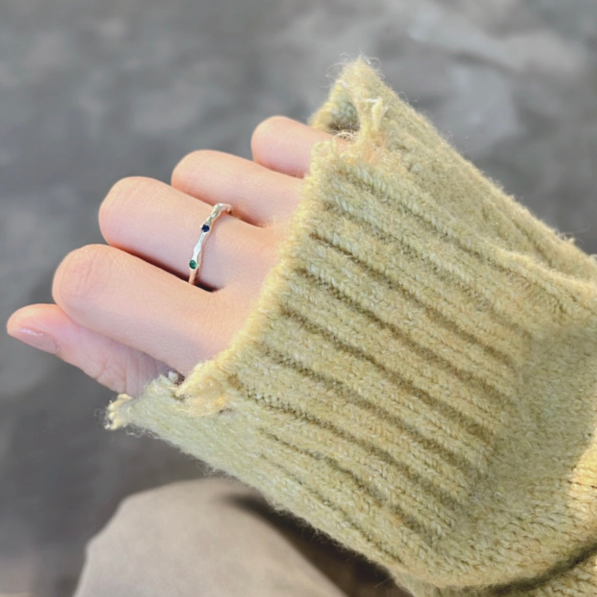 AC37- S925 Colourful Crystal Ring
