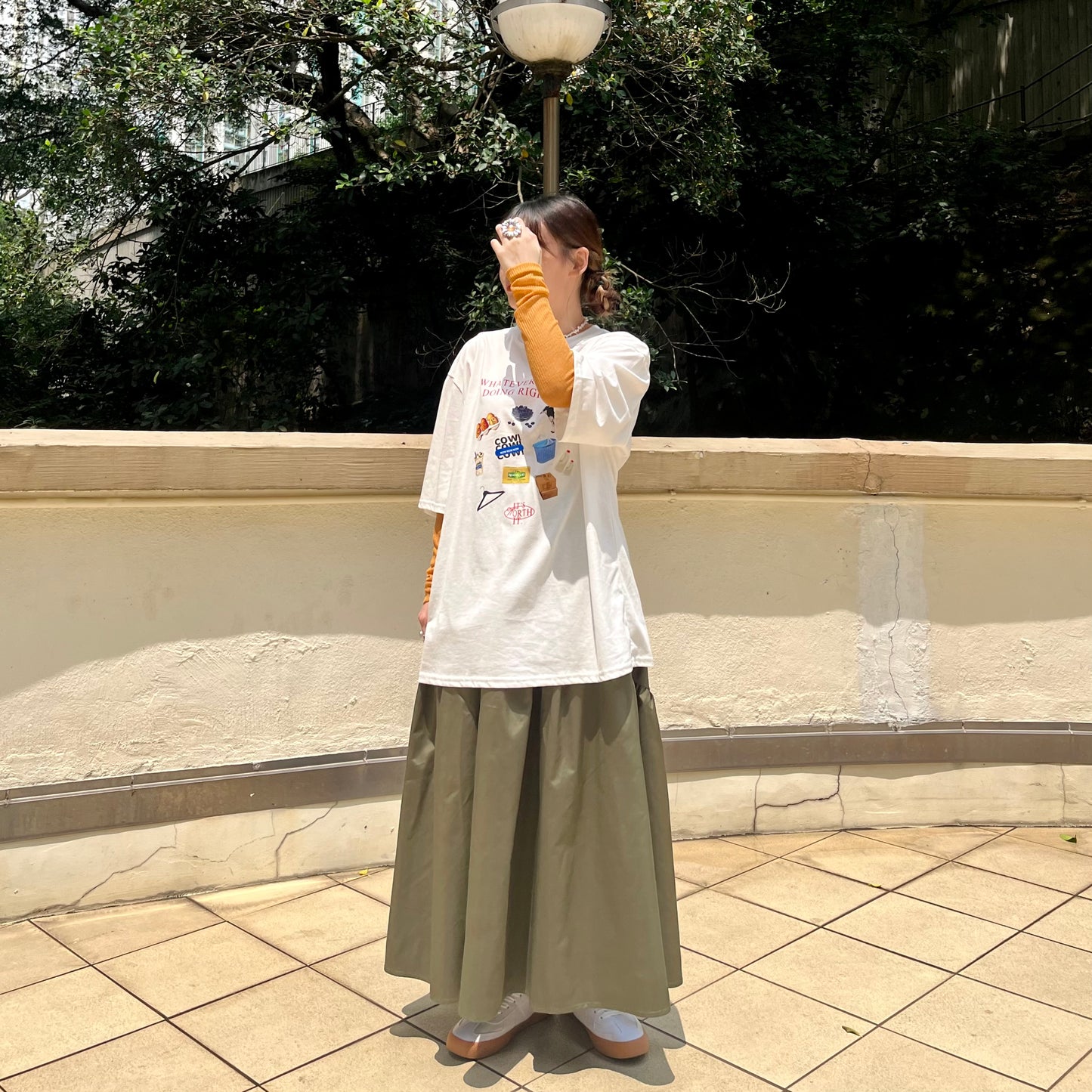 TP129- Cow Print Tee | White | Grey