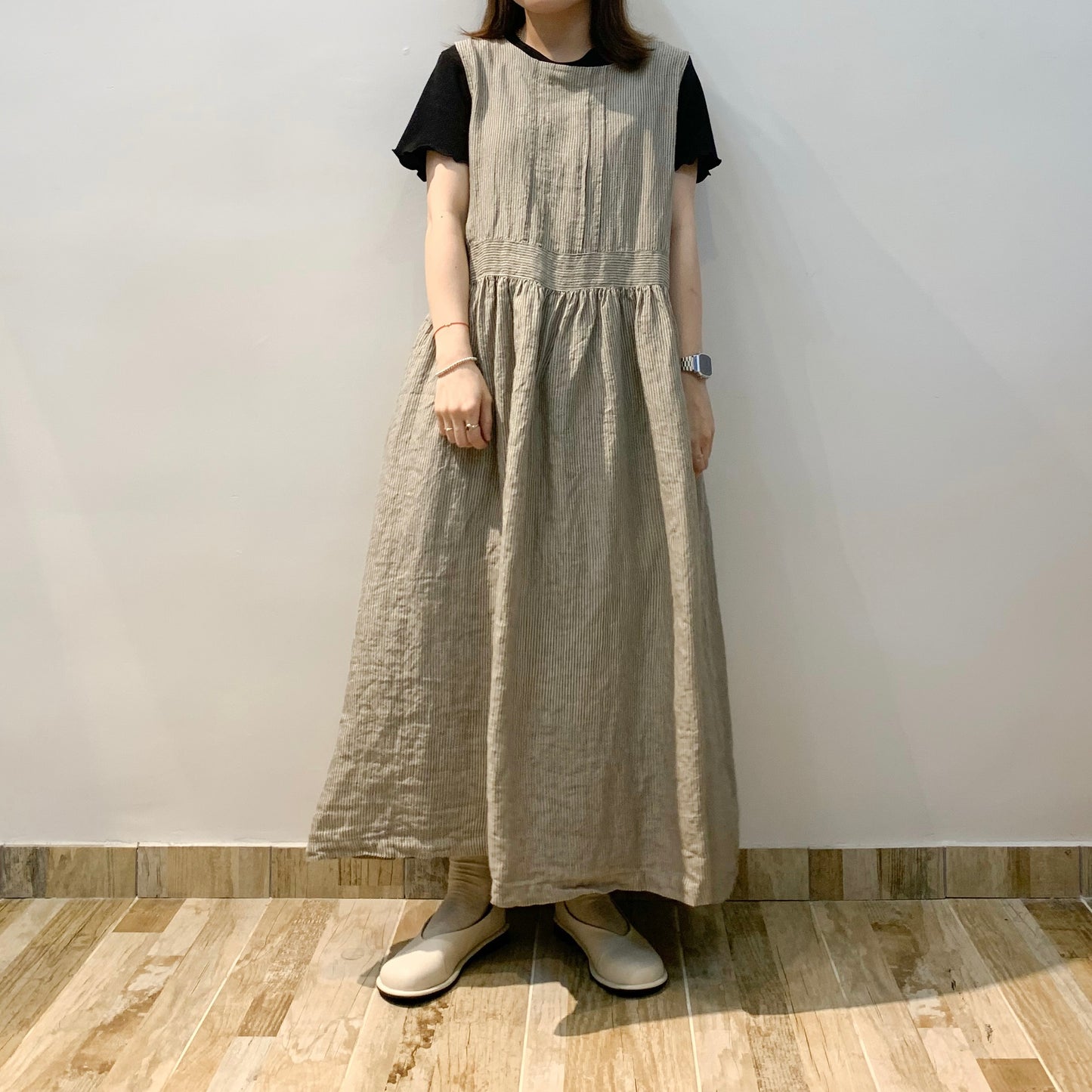 2 Way Ribbon Stripe Linen One Piece