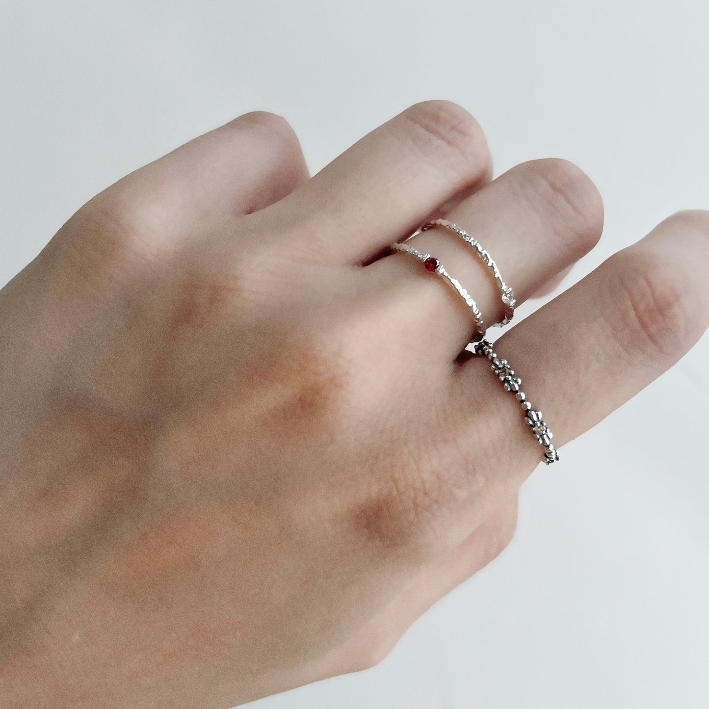 S925 Small Crystal Ring