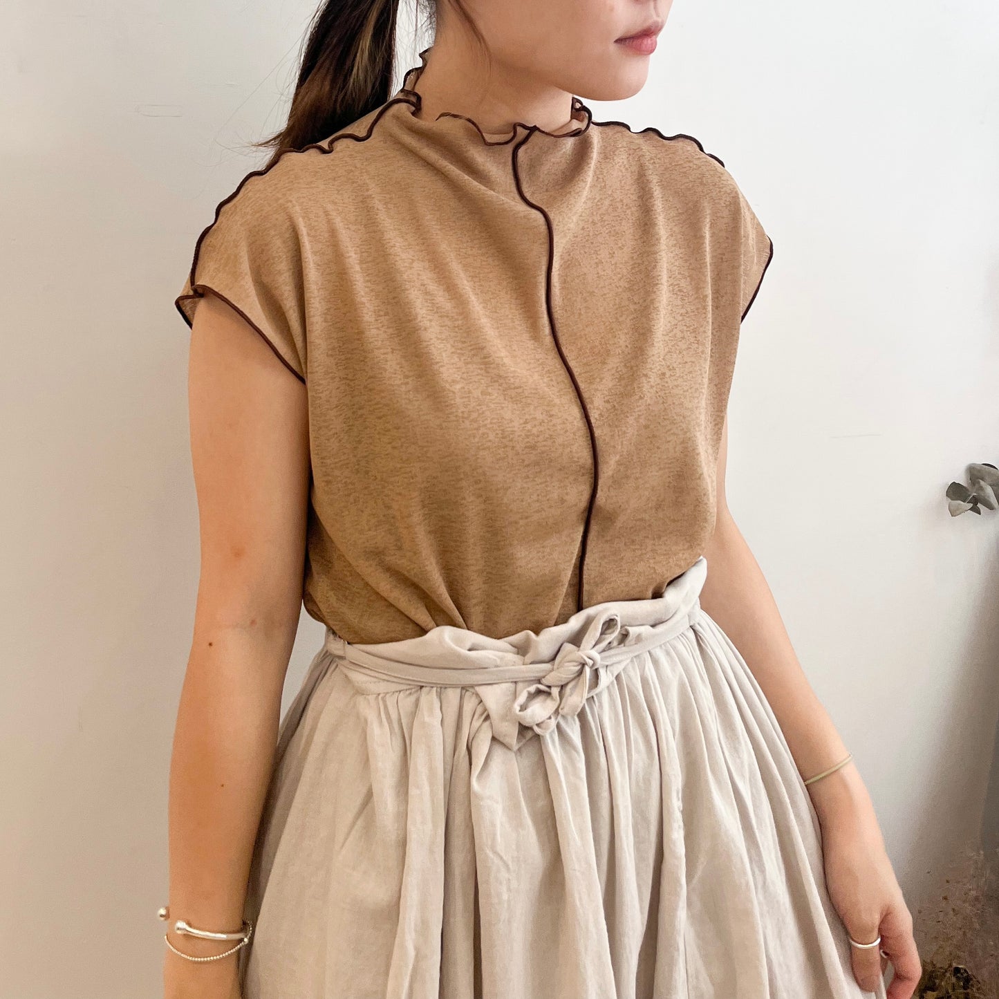 2 Way French Sleeve Color Top