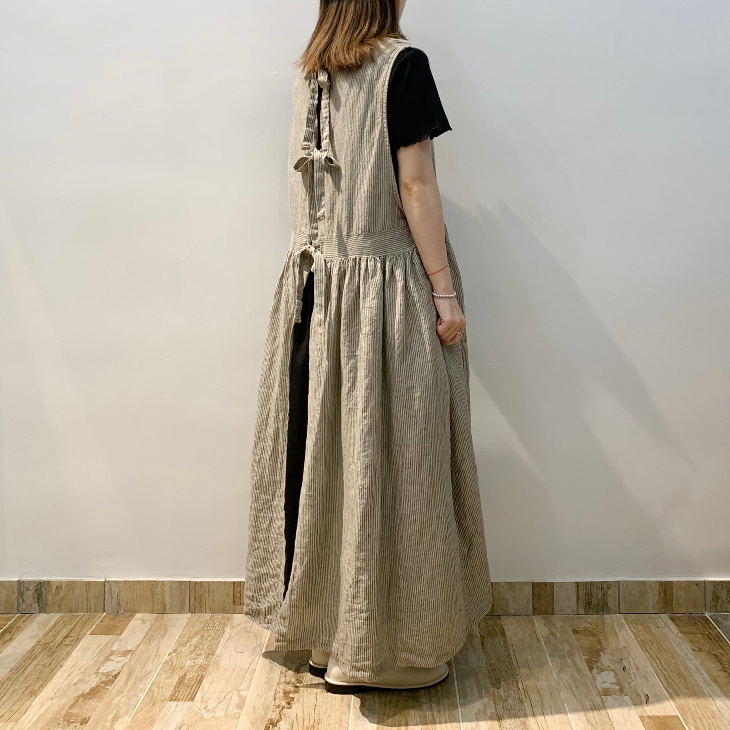 2 Way Ribbon Stripe Linen One Piece