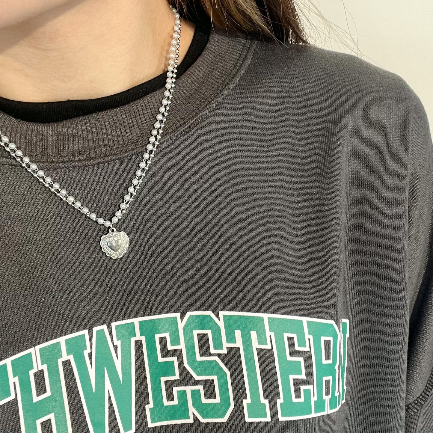 AC32- Heart Double Necklace