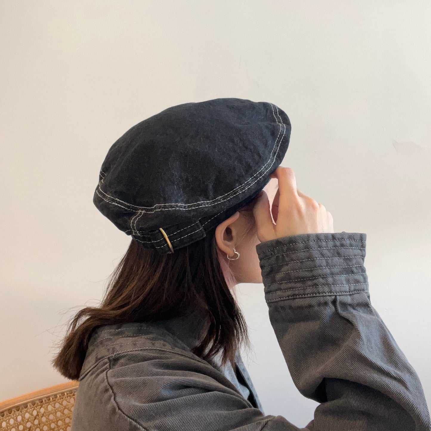 H02- Denim Beret