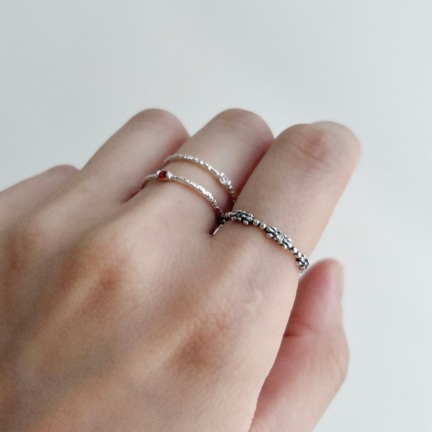 S925 Small Crystal Ring