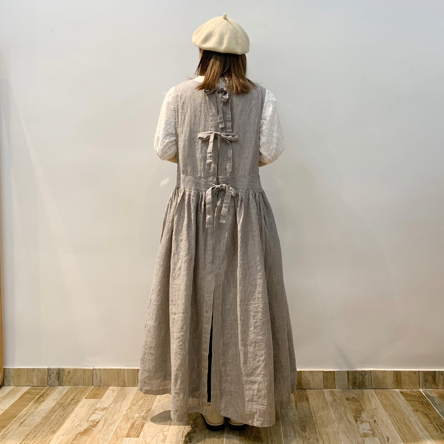 2 Way Ribbon Stripe Linen One Piece