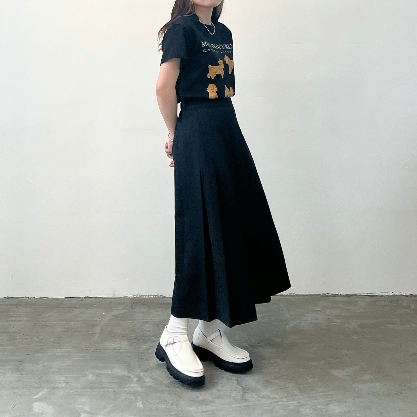 SK18- Pleated Skirt | Grey | Black