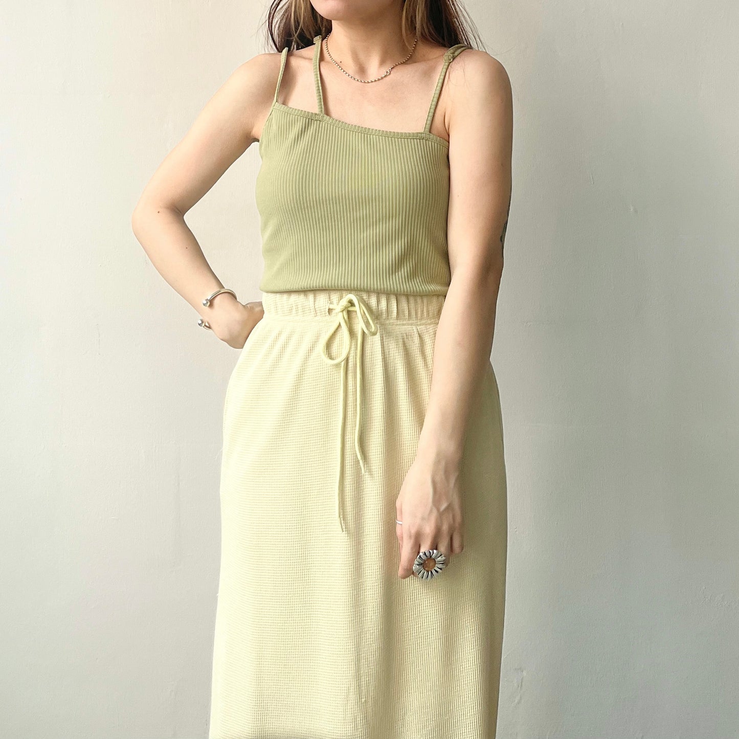 TP92- 三肩帶有墊背心 | Ivory | Green | Brown | Black