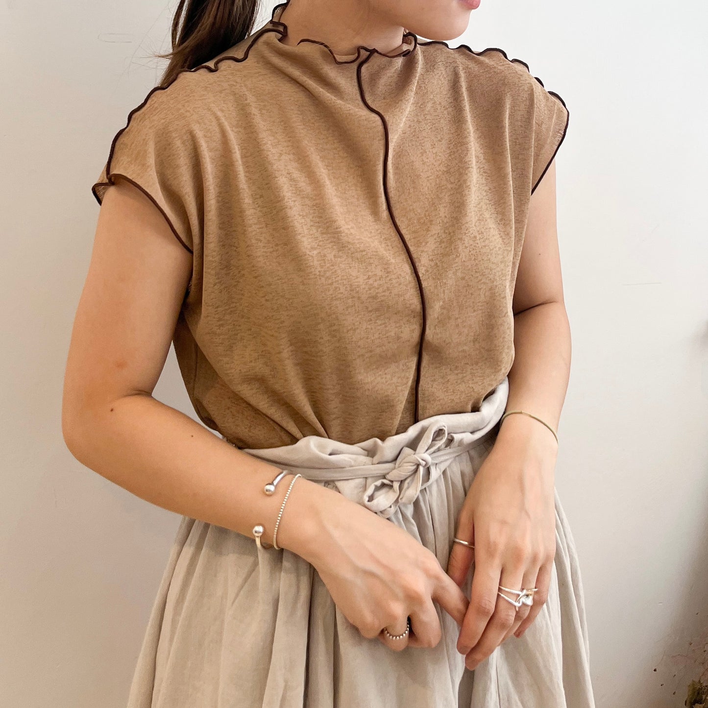 2 Way French Sleeve Color Top