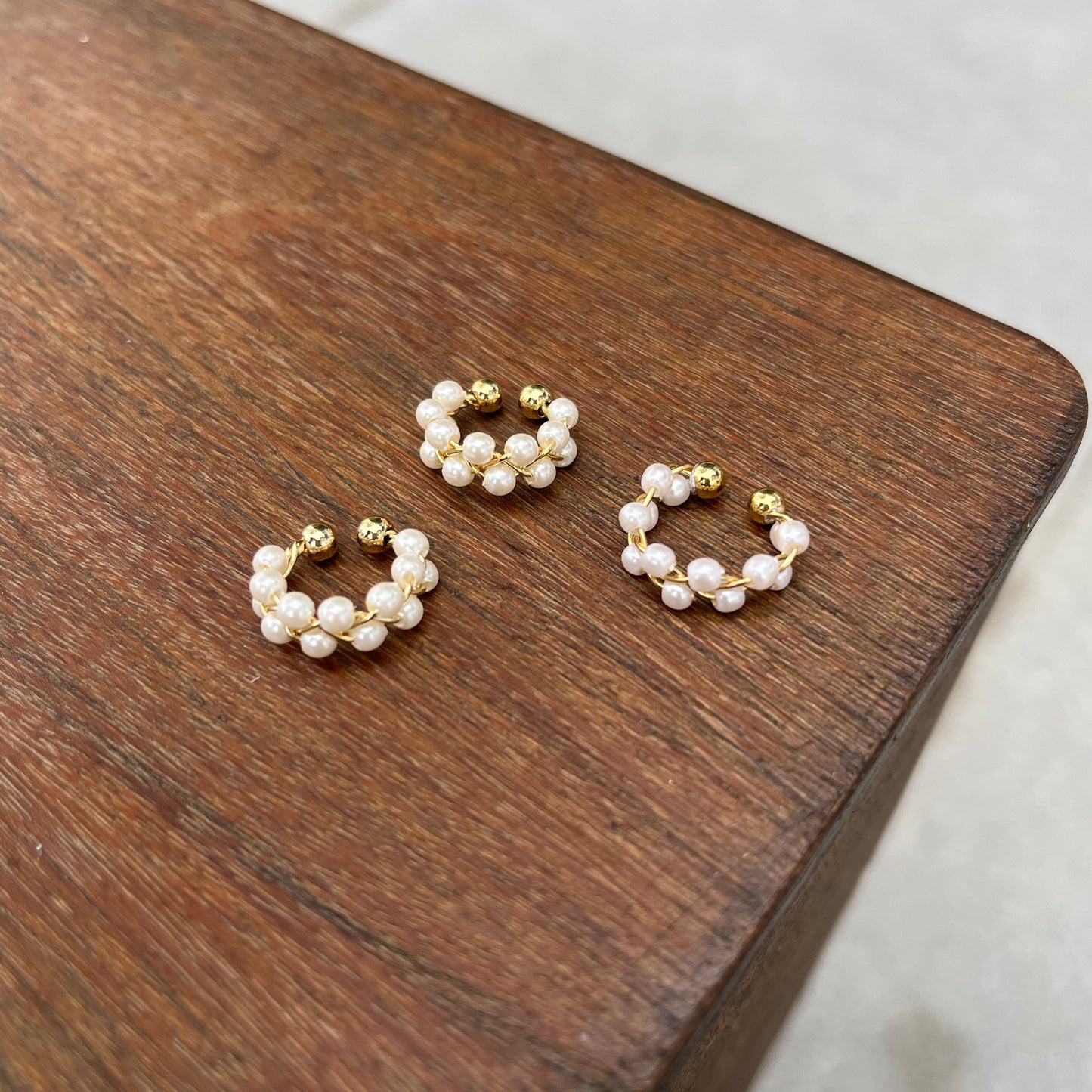 Double Pear Round Ear Cuff
