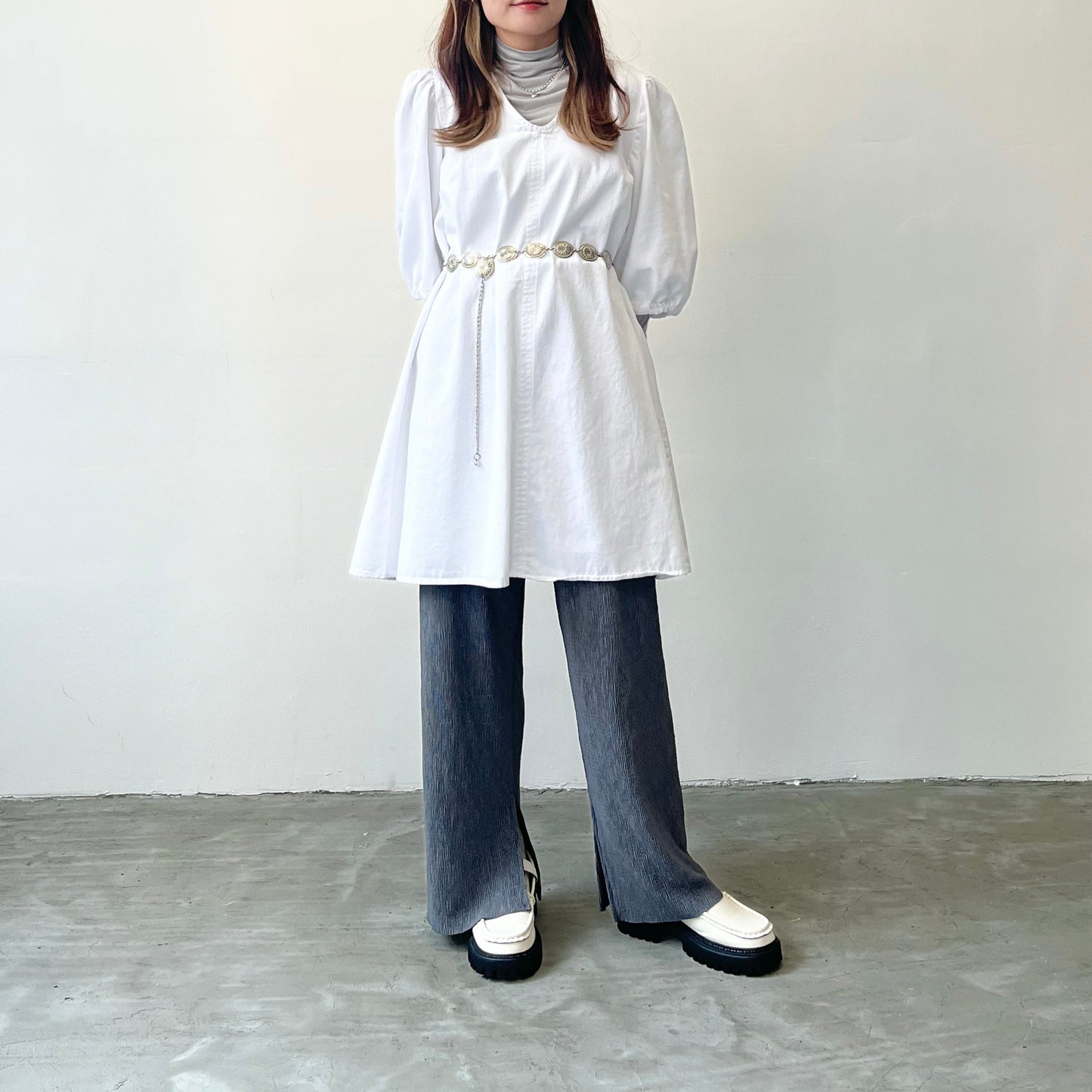 OP14- Ribbon Sleeve One Piece | White | Black