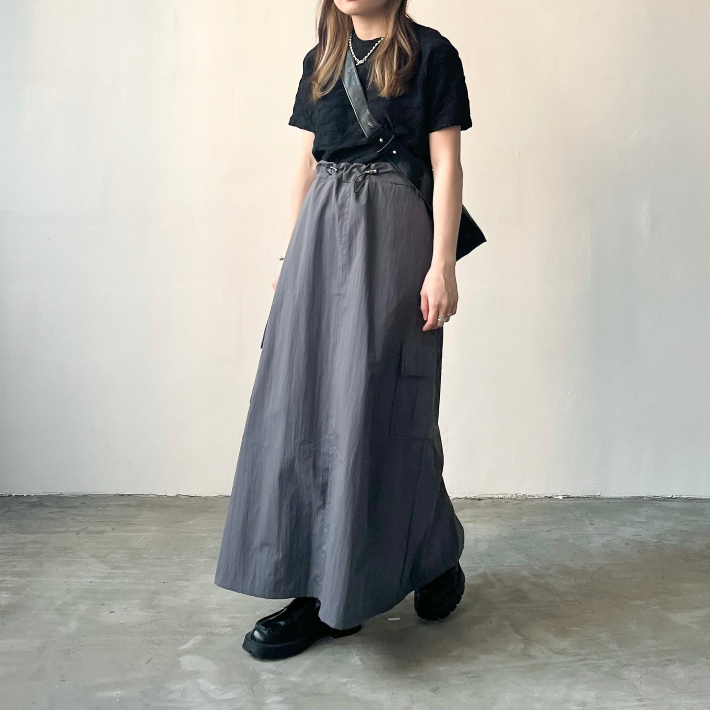 SK15- windbreaker skirt | White | Grey | Pink
