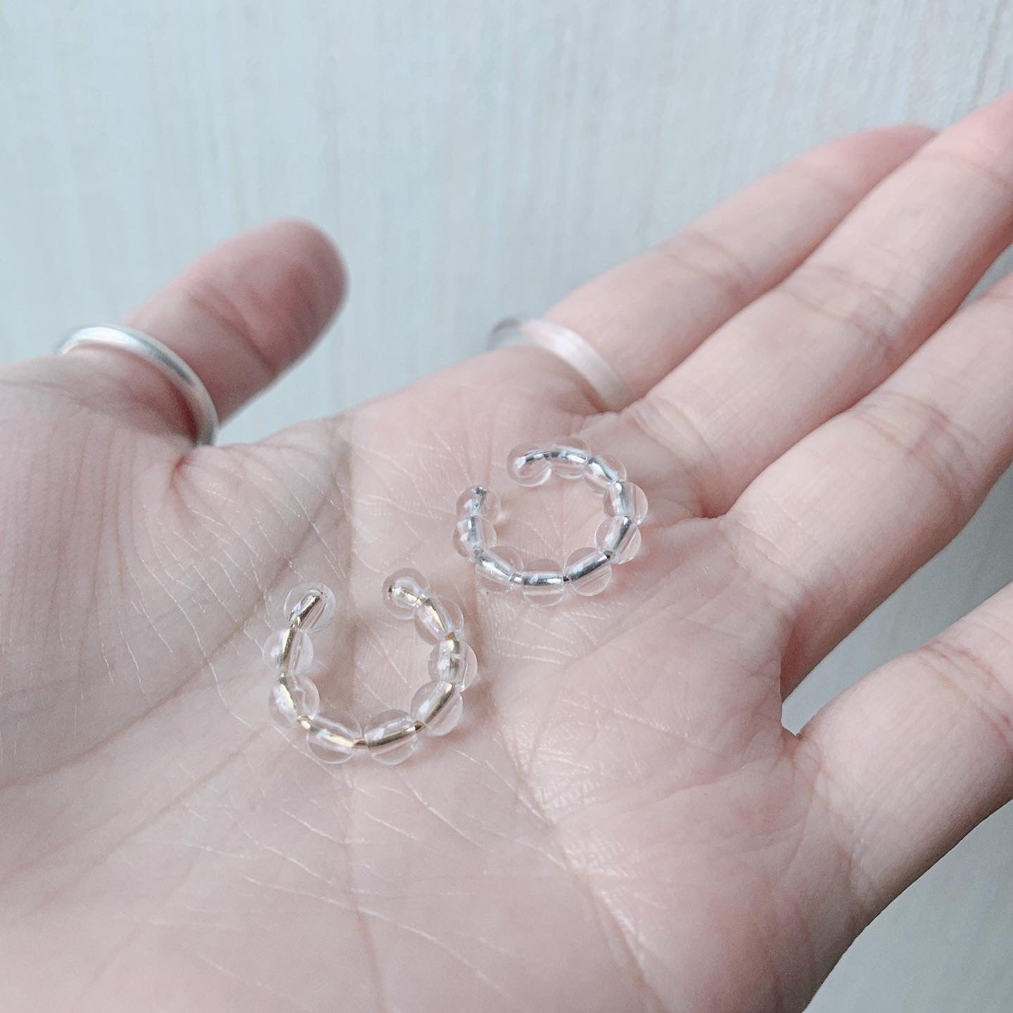 透明珠珠 ear cuff
