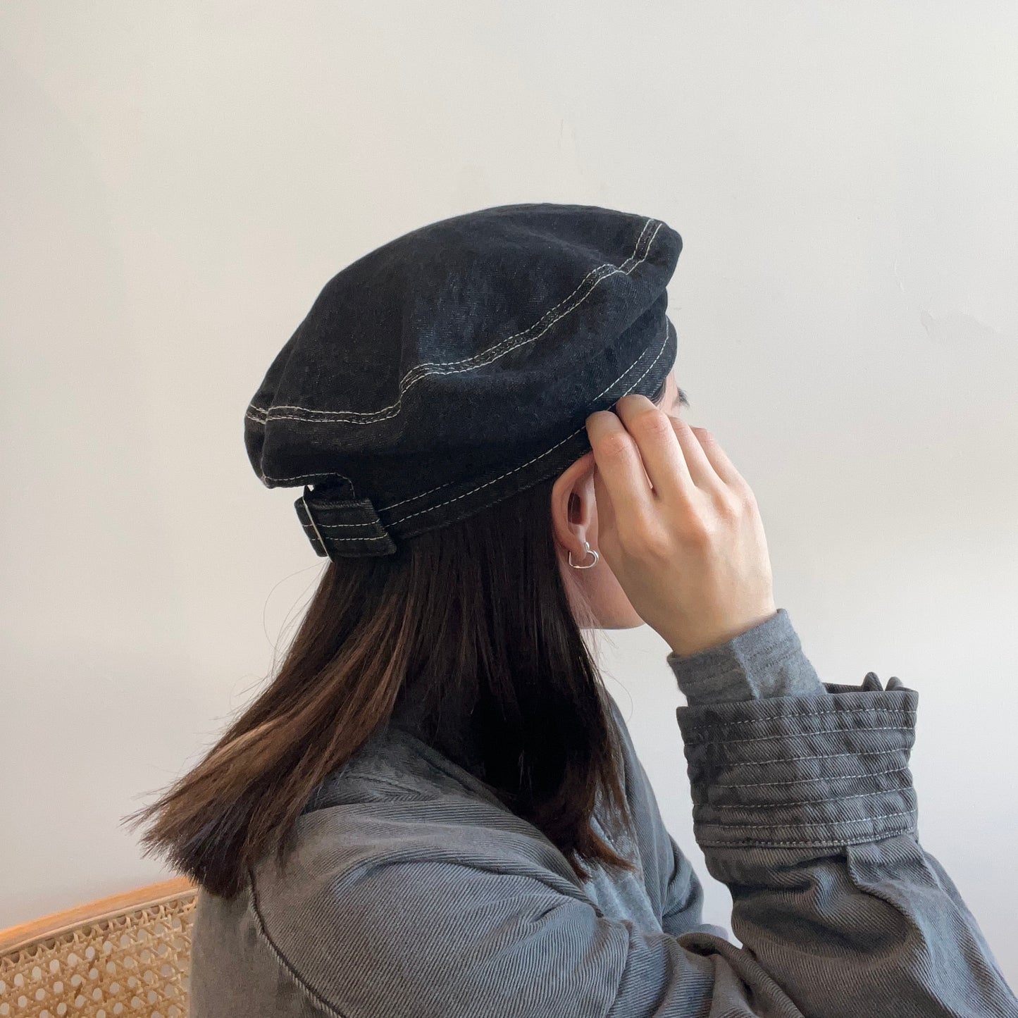 H02- Denim Beret