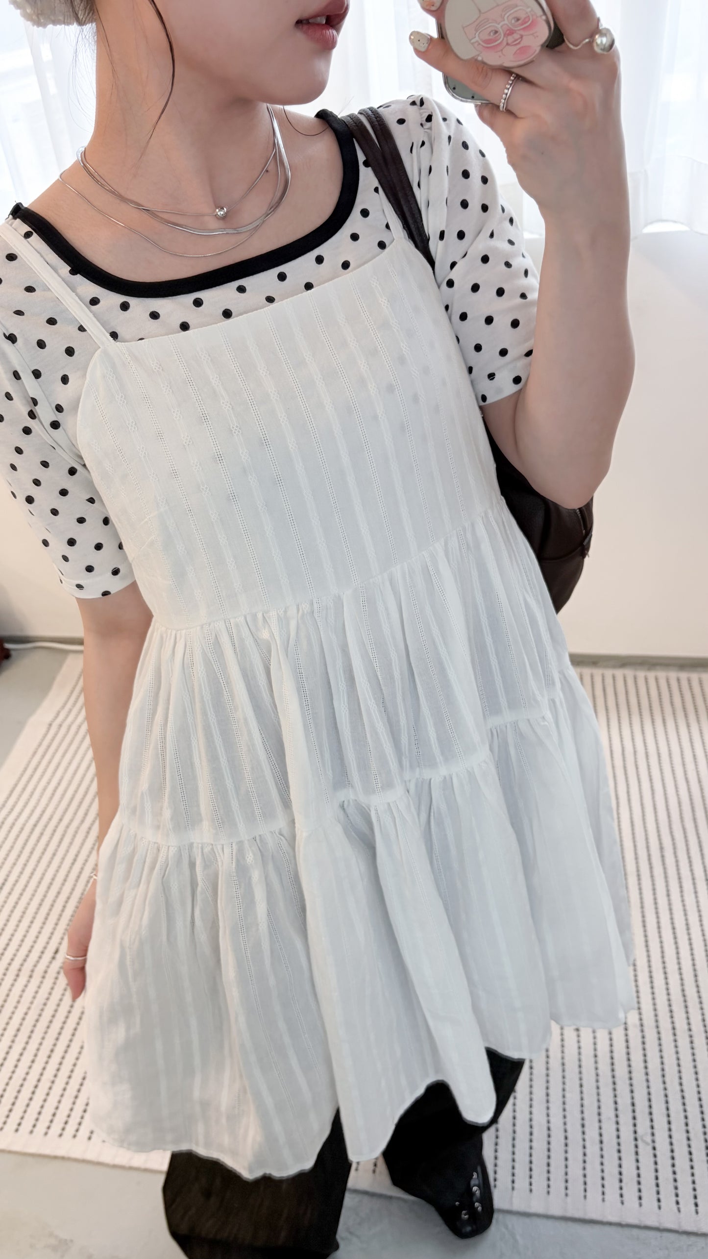 OP77- Tunic Cami One-Piece | White | Black