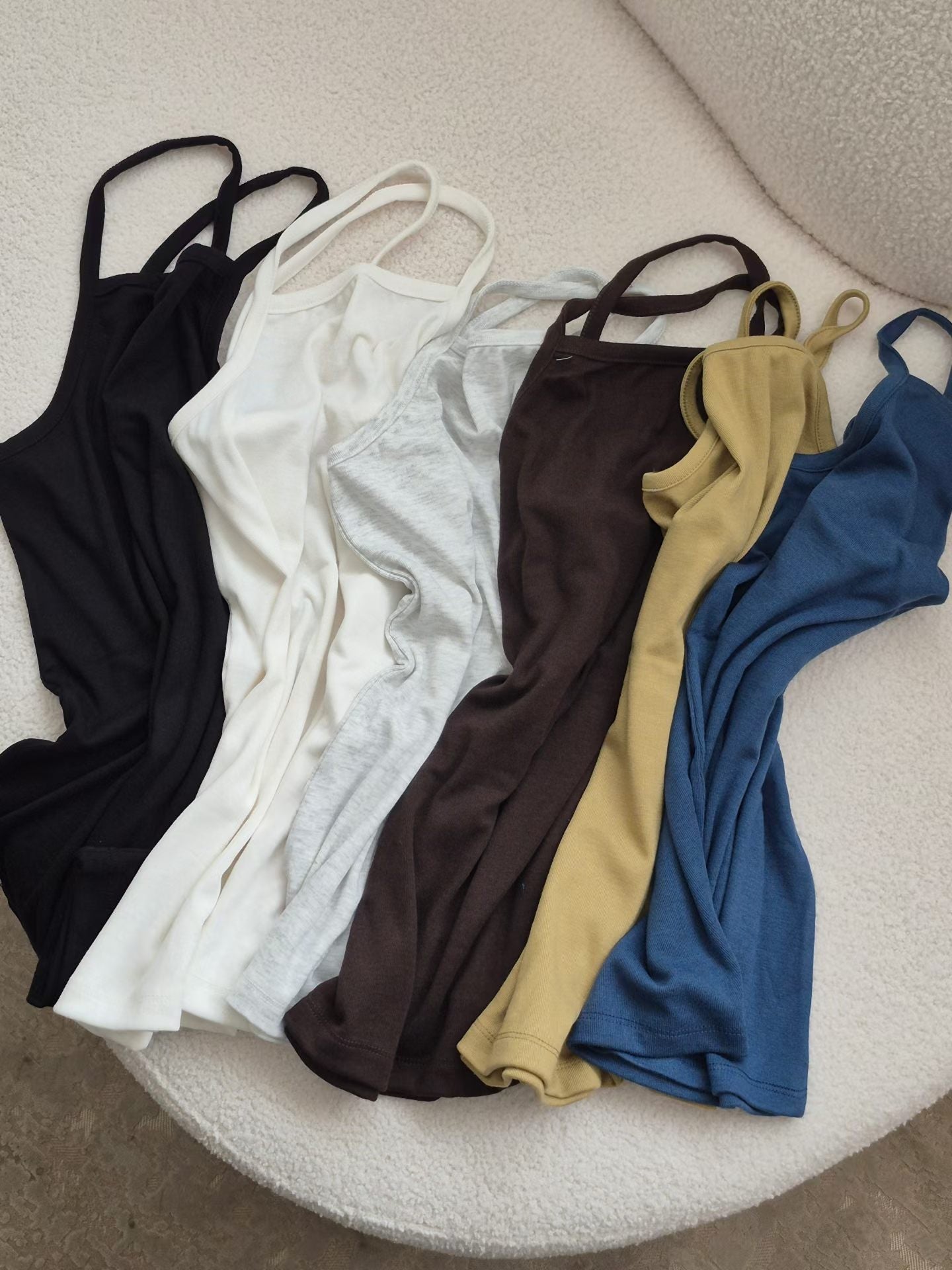 TP820- Cross Back Cotton Vest | White | Oatmeal | Brown | Blue | Camel | Black